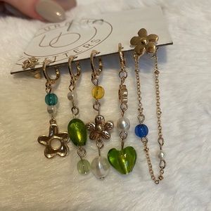 Mismatched Dangly and Stud Earrings Urban Outfitters